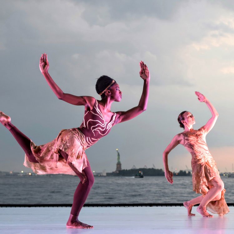 Two Women Dancing on Deck Two Women Dancing on Deck